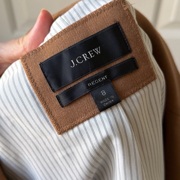 J. Crew Womens Regent Wool Blazer Jacket Camel Tan Size 8 EUC - Picture 5 of 6